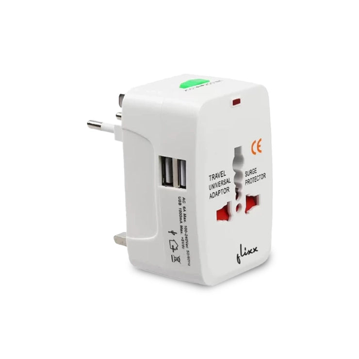 By Flixx Universal Travel Adapter (White)