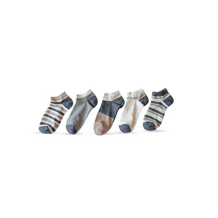 No Show Mixed Pattern Socks for Men (Combo of 5)