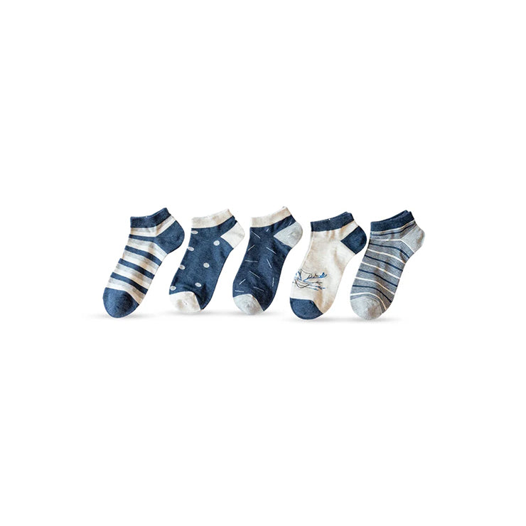 No Show Mixed Pattern Socks for Men (Combo of 5)