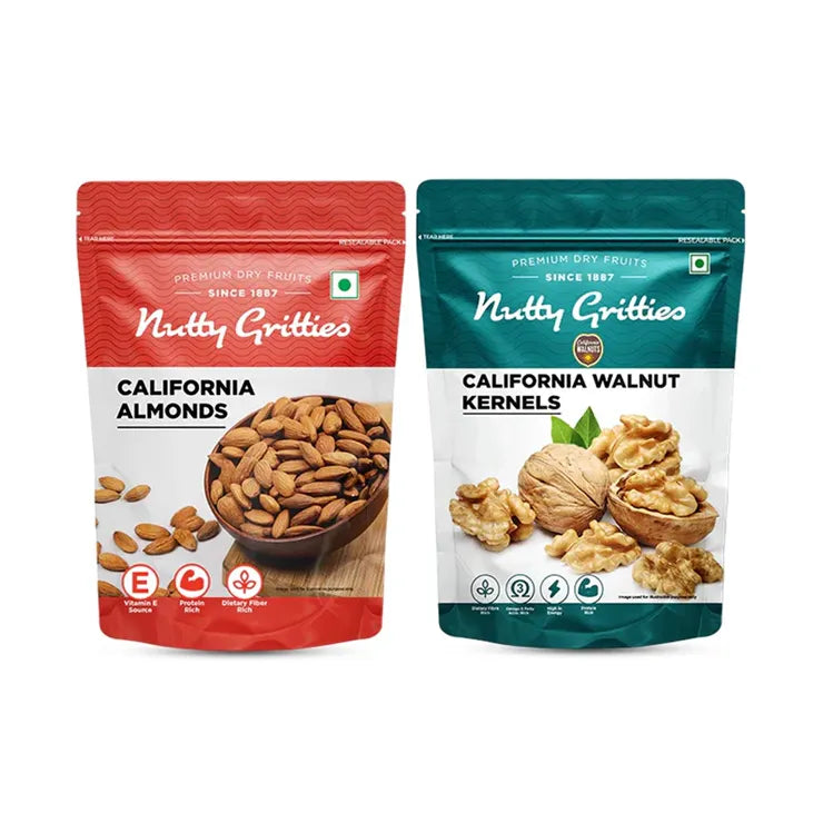 Combo Pack Californian Walnuts and Almonds (200g each)