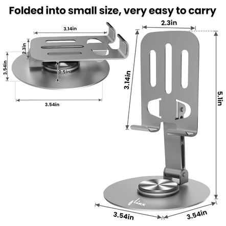By Flixx Foldable Metal Mobile and Tablet Stand (Grey)