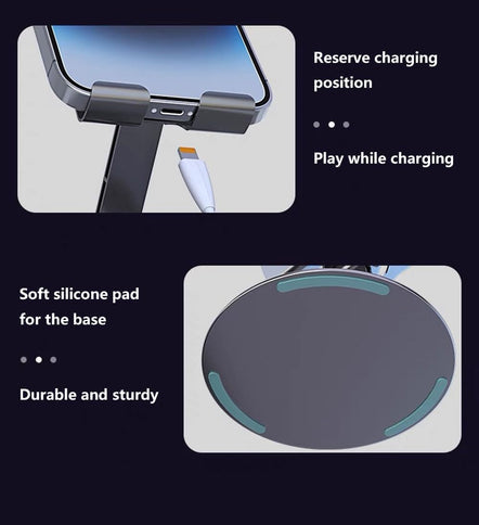 By Flixx Foldable Metal Mobile and Tablet Stand (Grey)