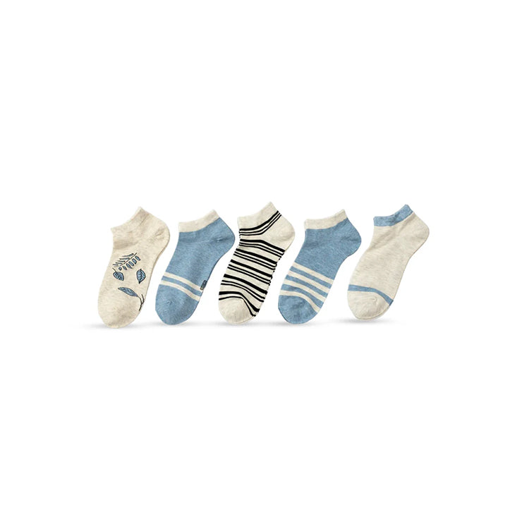 No Show Mixed Pattern Socks for Men (Combo of 5)