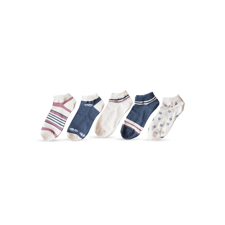 No Show Mixed Pattern Socks for Men (Combo of 5)