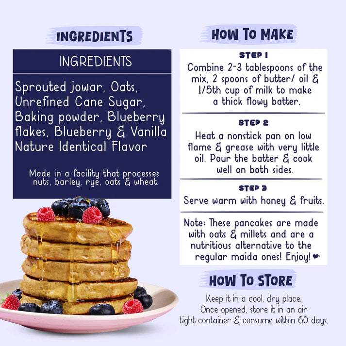 Jowar Oats Blueberry Pancake (150g)