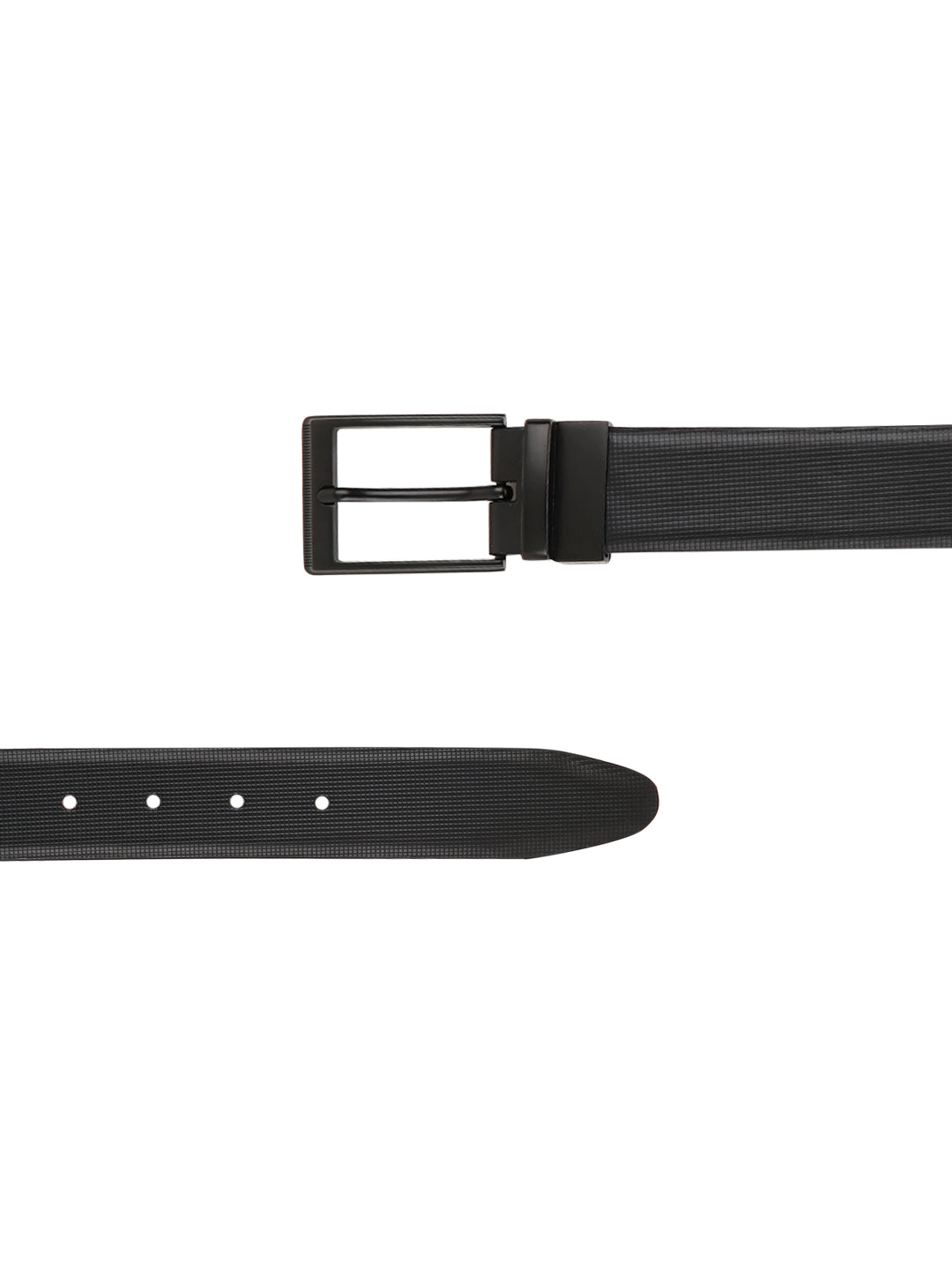 Solid Reversible Leather Belt for Men (Black)