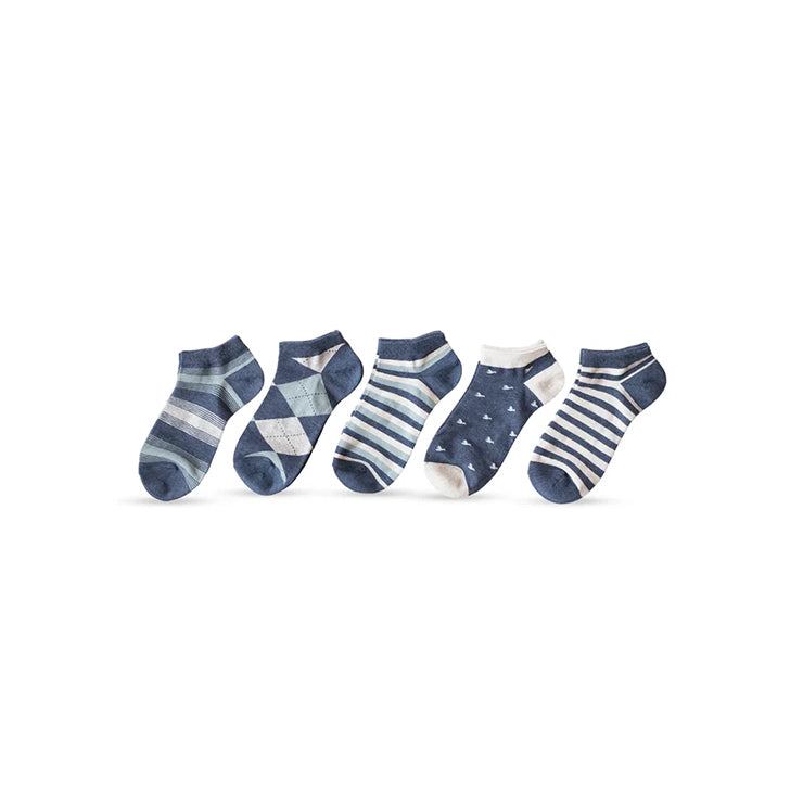 No Show Mixed Pattern Socks for Men (Combo of 5)