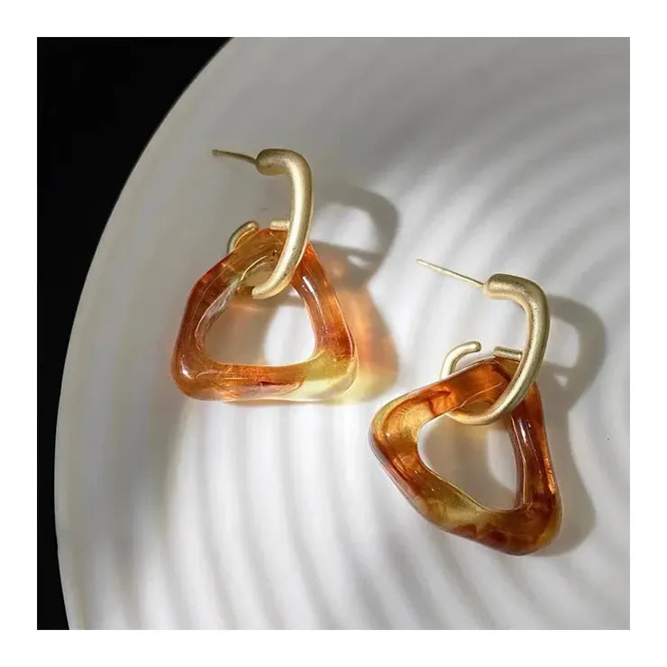 Shimmering Gold Dangle Earrings