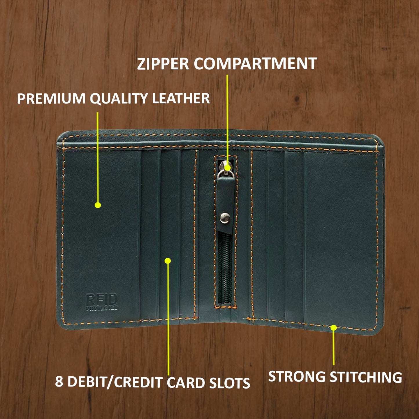Two Fold Slim Leather Wallet for Men