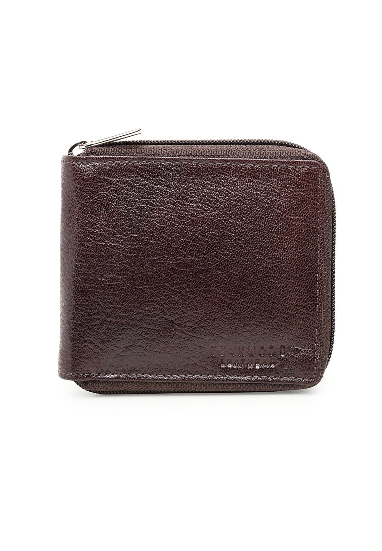 Leather Zip Around Men's Wallet