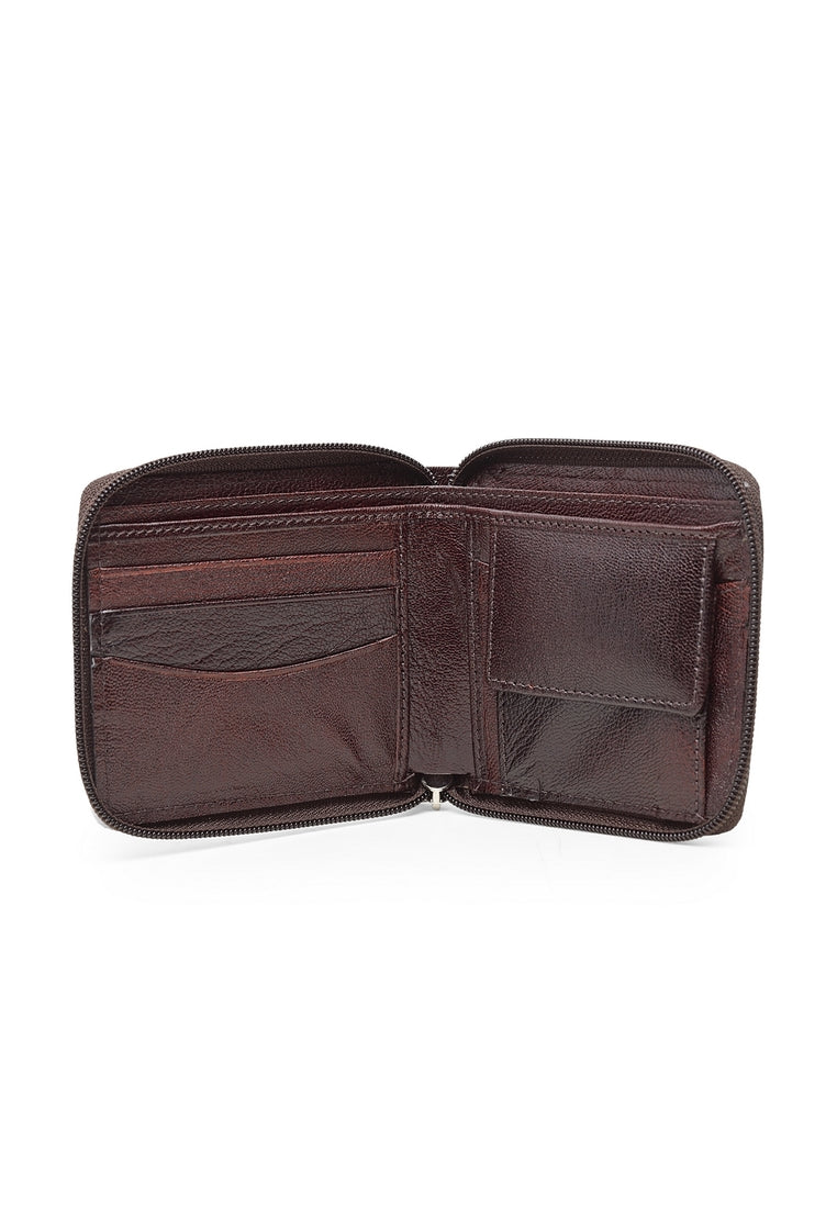 Leather Zip Around Men's Wallet