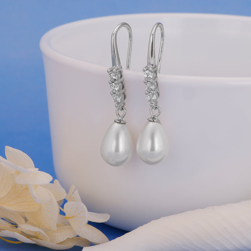 Sterling Silver Pearl Drops Earrings