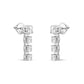 Sterling Silver Zirconia Square Earrings