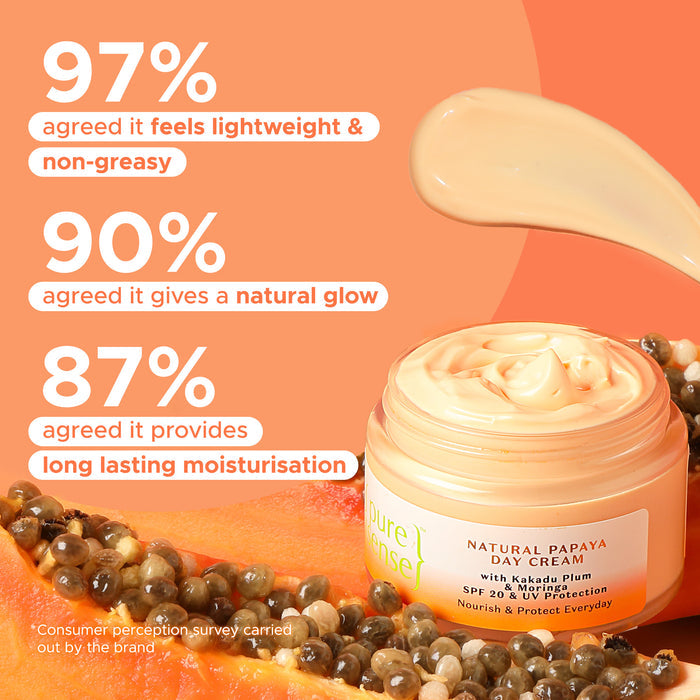 Natural Papaya Day Cream with Kakadu Plum and Moringa - SPF20 and UV Protection