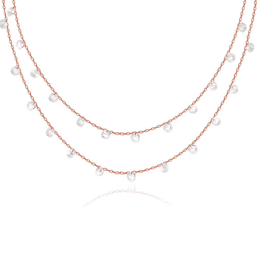 Rose Gold Layered Queens Necklace