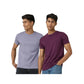 Cotton Men T-shirts Plum Red and Misty Lilac (Pack of 2)