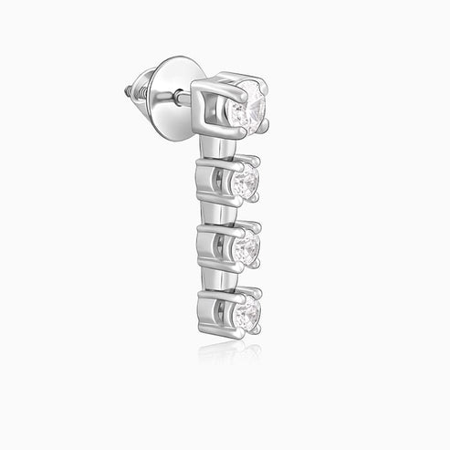 Sterling Silver Zirconia Square Earrings