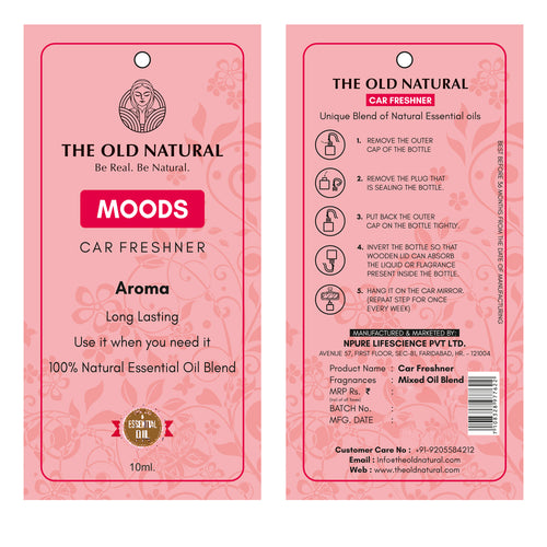 Moods Car Air Freshener with Essential Oil (10ml)