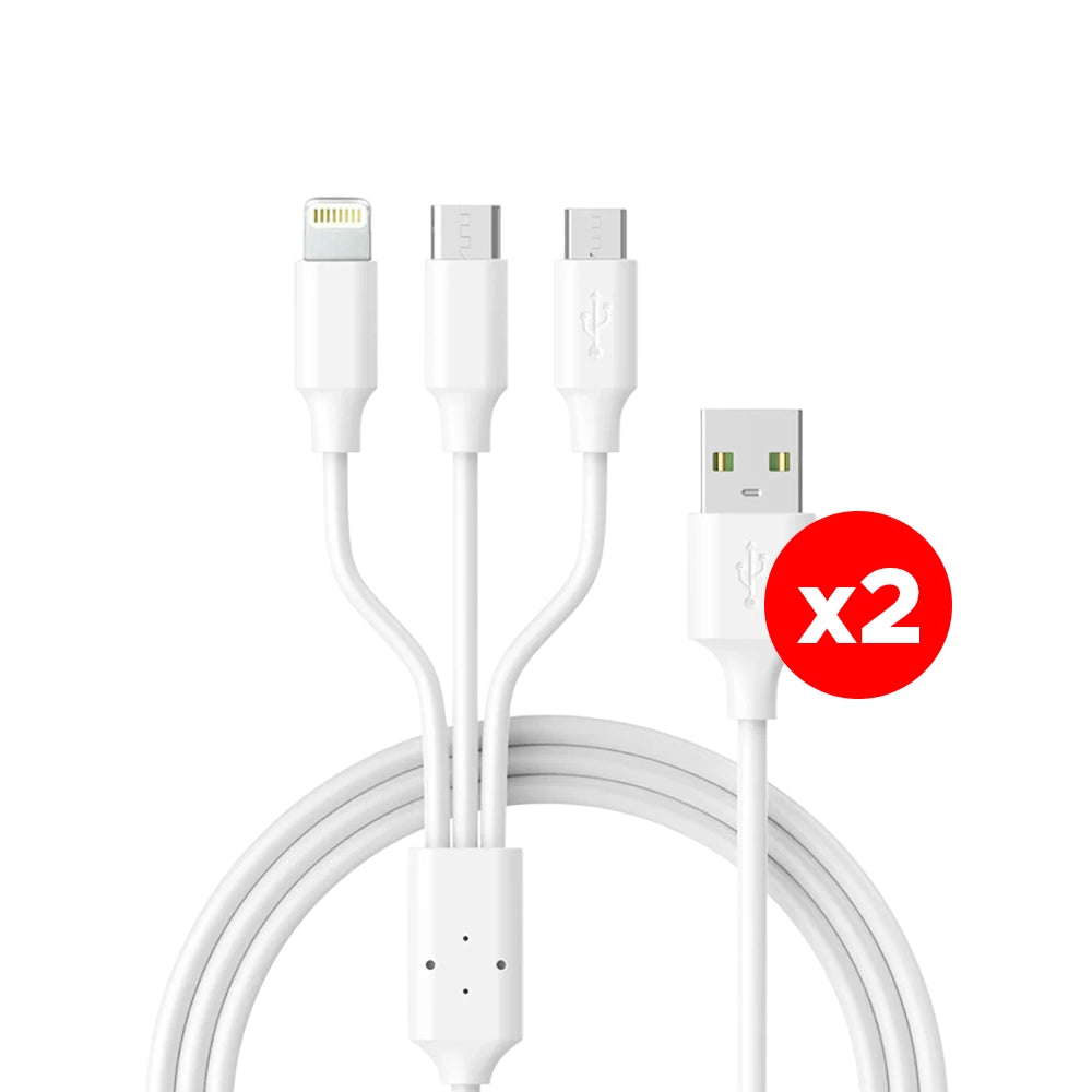 3 in 1 Charging Cable with Micro, Type C and Iphone Connectors