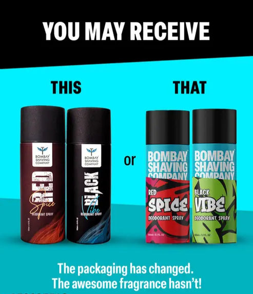 Red Spice + Black Vibe Deo Spray - (150ml x 4)