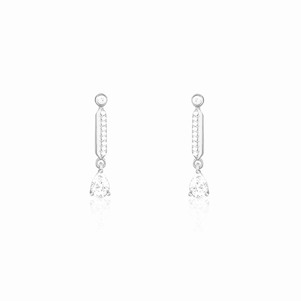 Zircon Silver Night Earrings