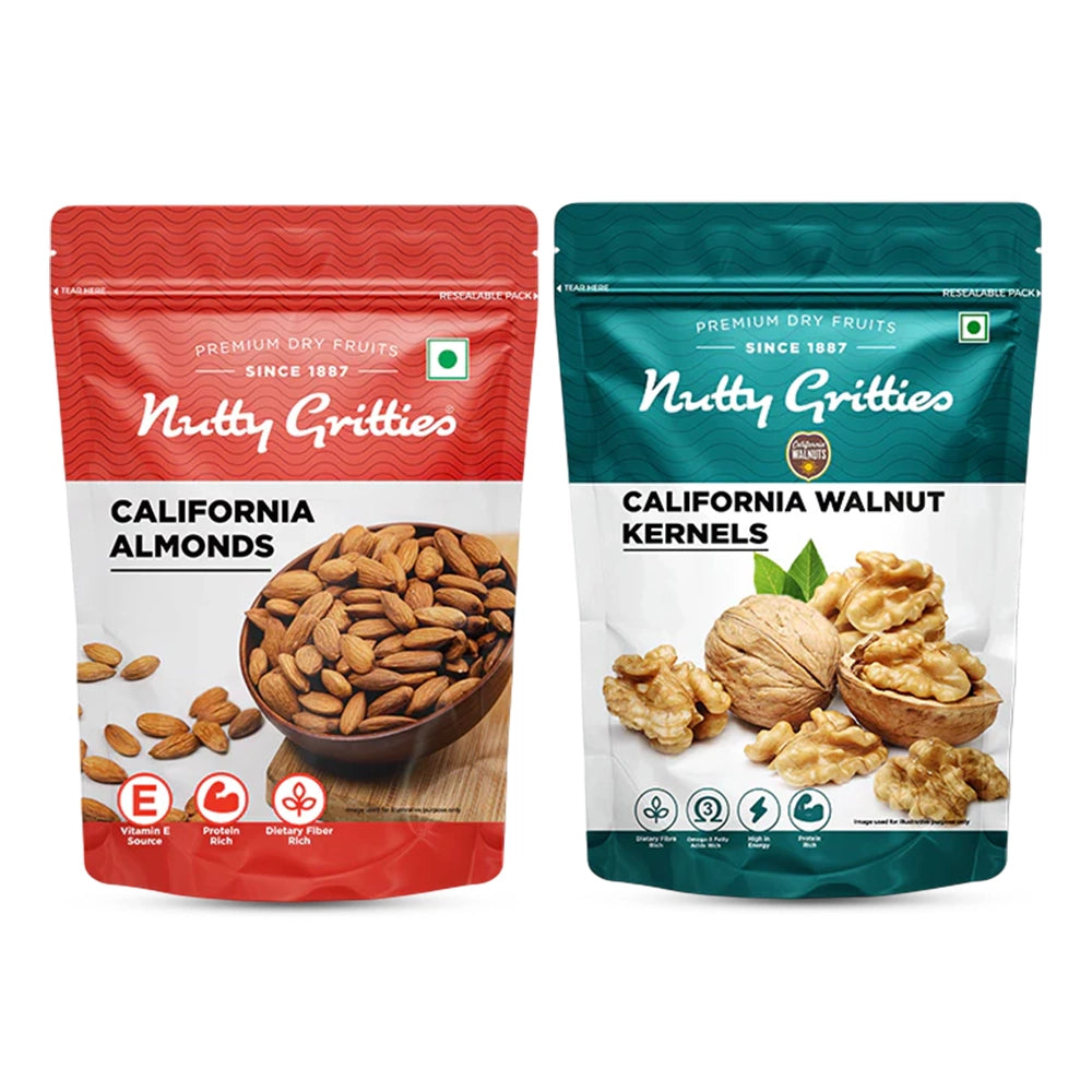 Combo Pack Californian Walnuts and Almonds (200g each)