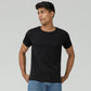 Cotton Men T-shirts Pitch Black and Polar White (Pack of 2)
