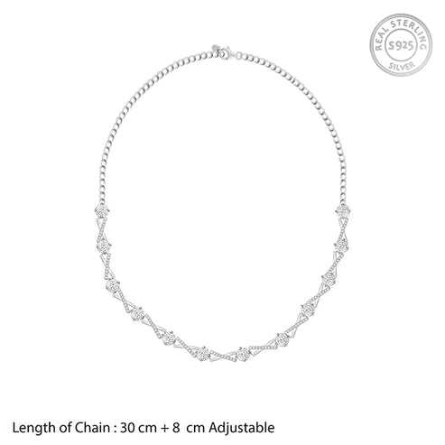 Silver Zircon Excess Necklace