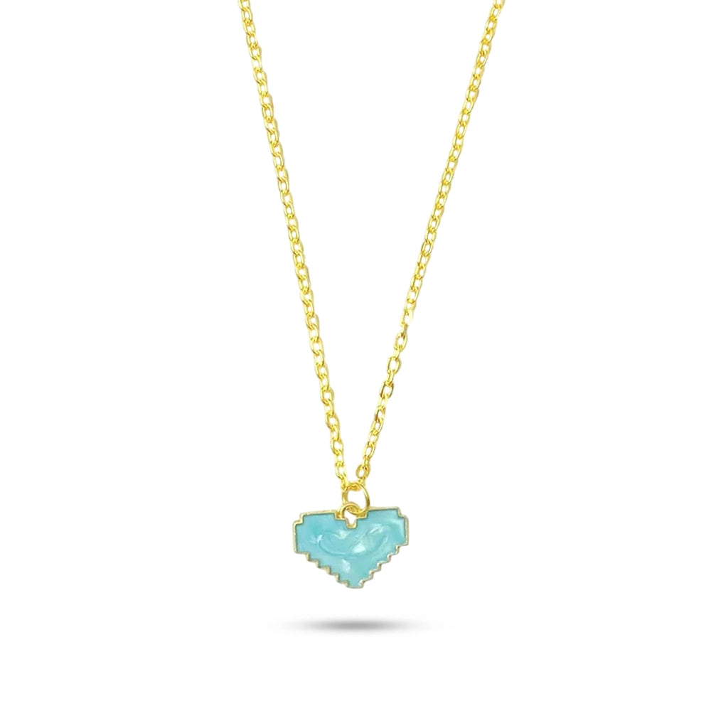 Blue Heart Chain Charm Pendant