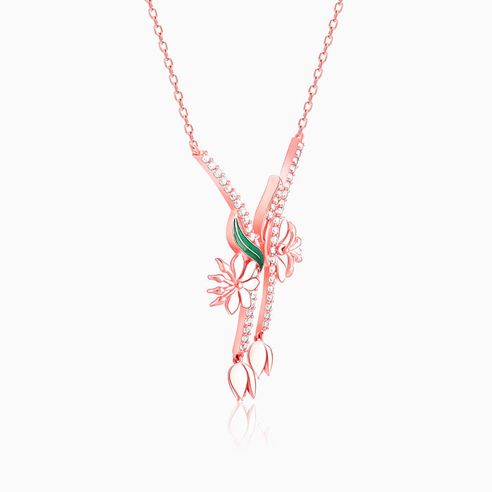 Sterling Silver Rose Gold Snowy Musli Necklace