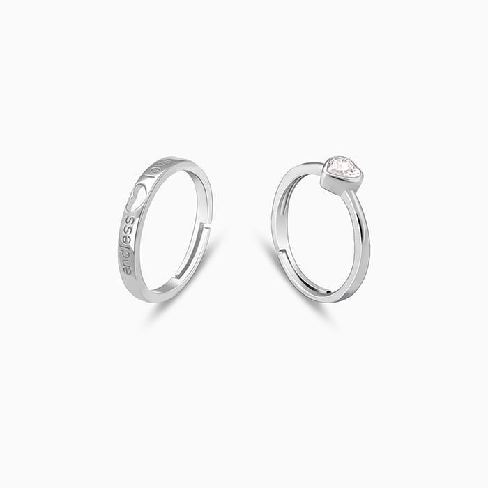 Sterling Silver Endless Love Couple Ring