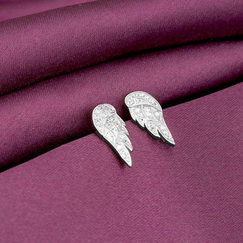 Silver Zircon Wing Earrings