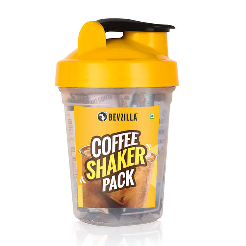 25 Coffee Sachets and Shaker Bottle Combo