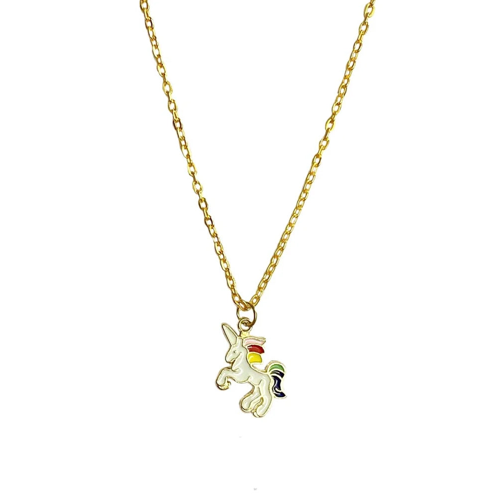 Unicorn Pendant Charm Necklace