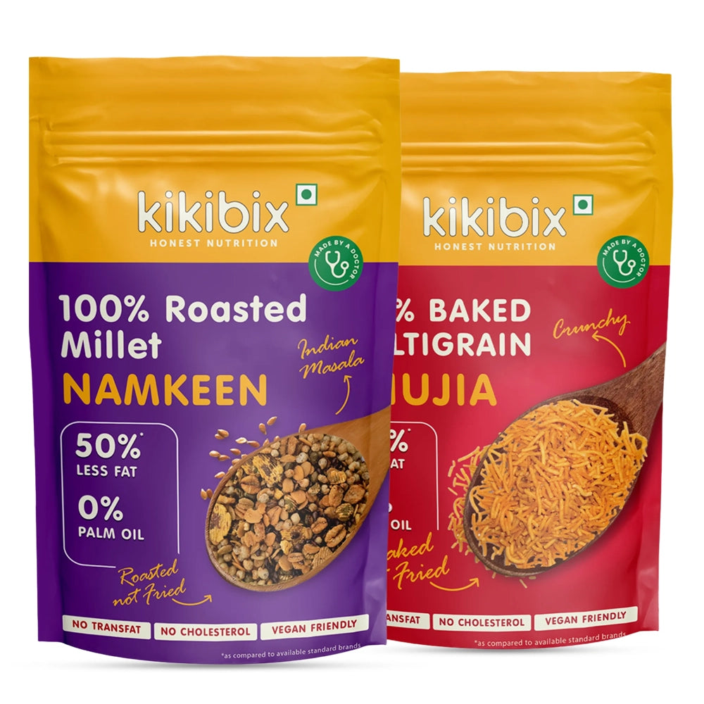 Roasted Millet Namkeen and Baked Multigrain Bhujia Combo (100g x 2)