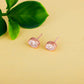 Rose Gold Elliptic Stud Earrings