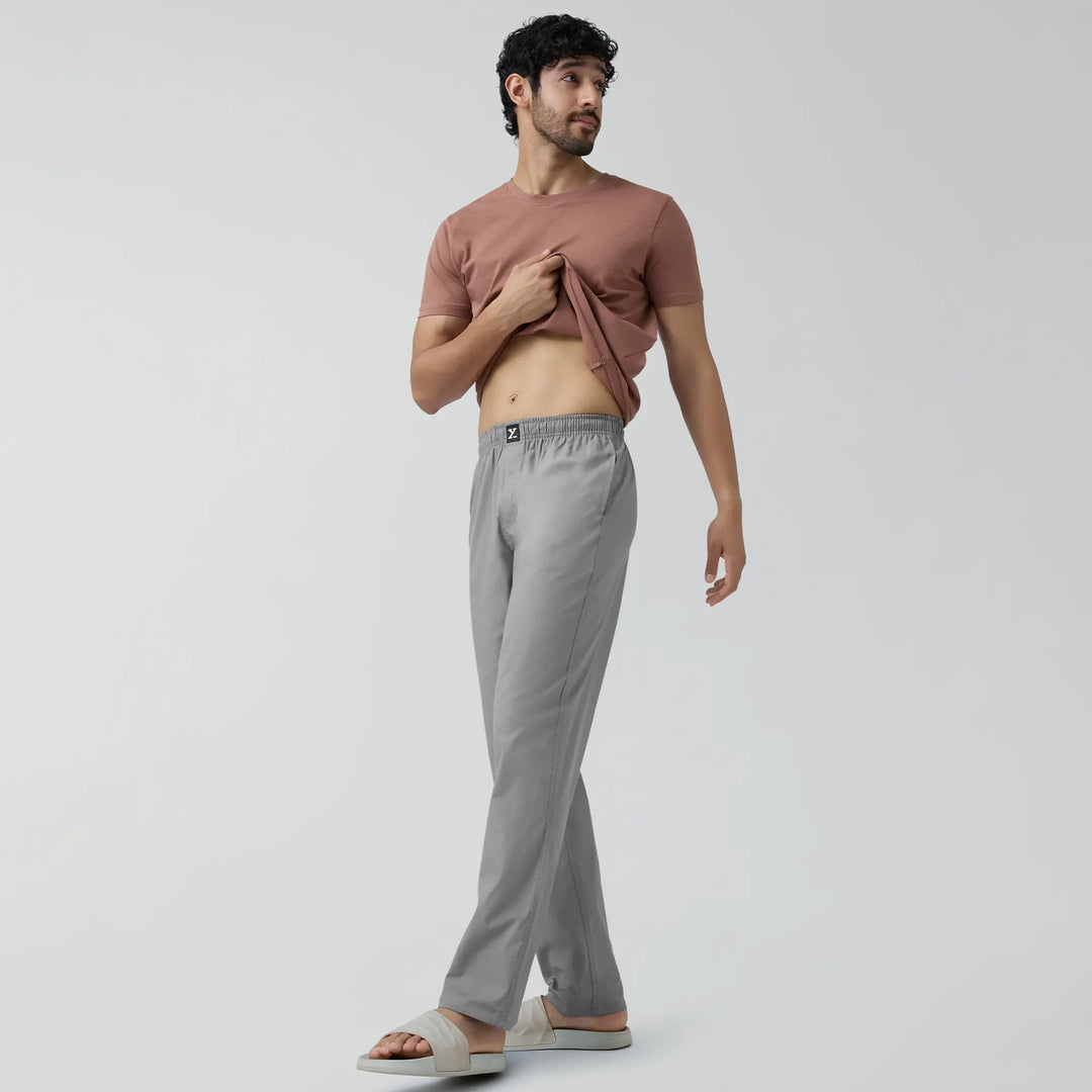 Cotton Men Pyjamas Black Knight and Ash Grey (Pack of 2)