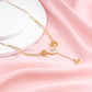 Gold Plated Eyebright Lariat Necklace