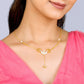 Gold Plated Eyebright Lariat Necklace