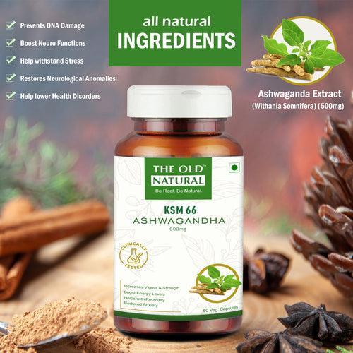 Ksm-66 Ashwagandha 500 Mg Ayurvedic Capsules - 60 Capsules