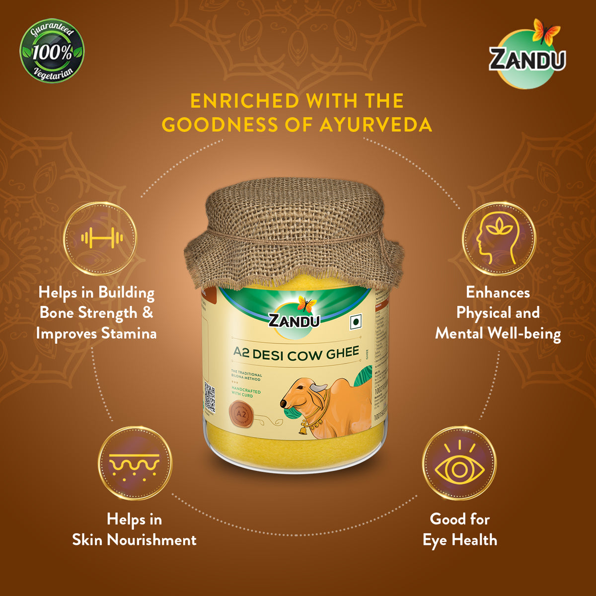 Pure A2 Desi Cow Ghee (500ml)