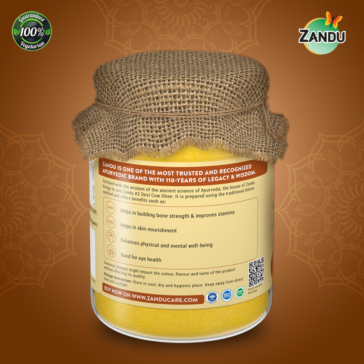 Pure A2 Desi Cow Ghee (500ml)