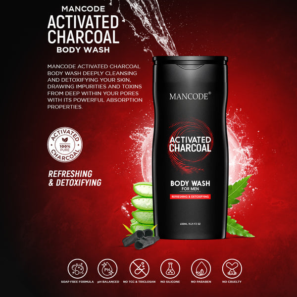 Activated Charcoal Body Wash for Men - 450ml