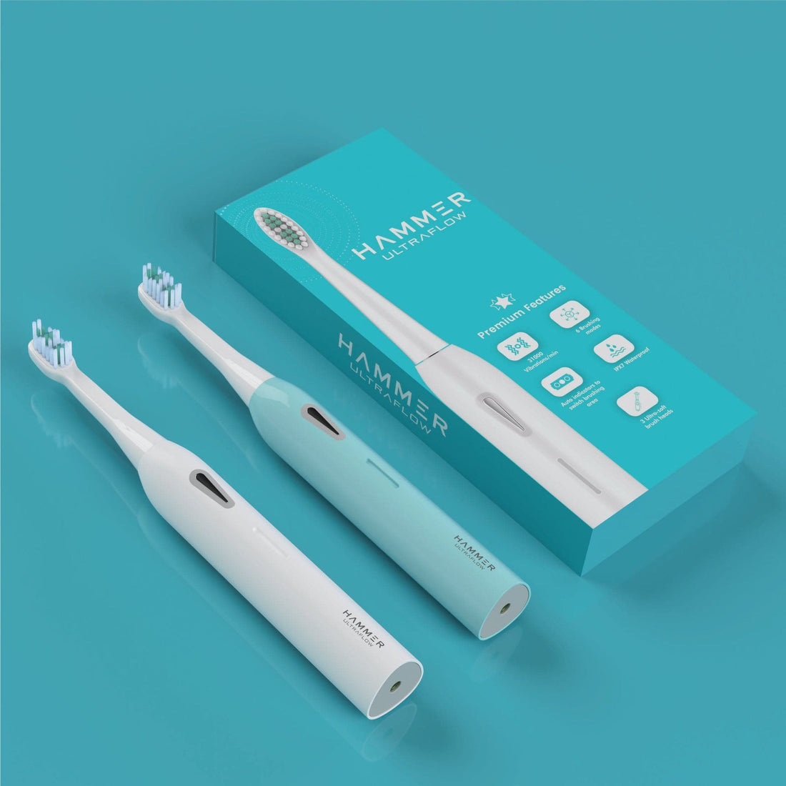 Ultra Flow - Electric Toothbrush with 2 Extra Brush Heads