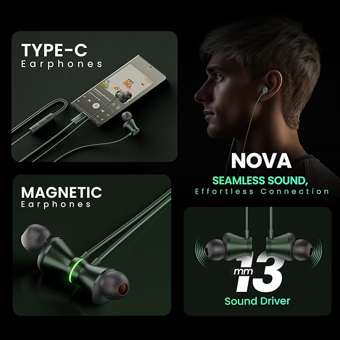Nova - Universal Type-C Earphones with Metallic Built Earbuds