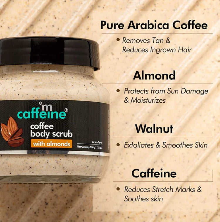 Moisturizing & Creamy Coffee Body Scrub with Almonds- 200gm