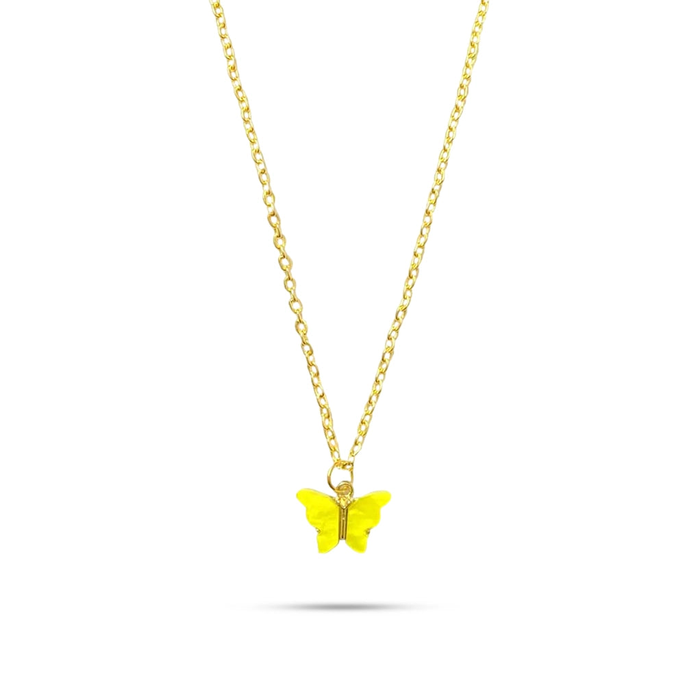 Yellow Butterfly Charm Pendant