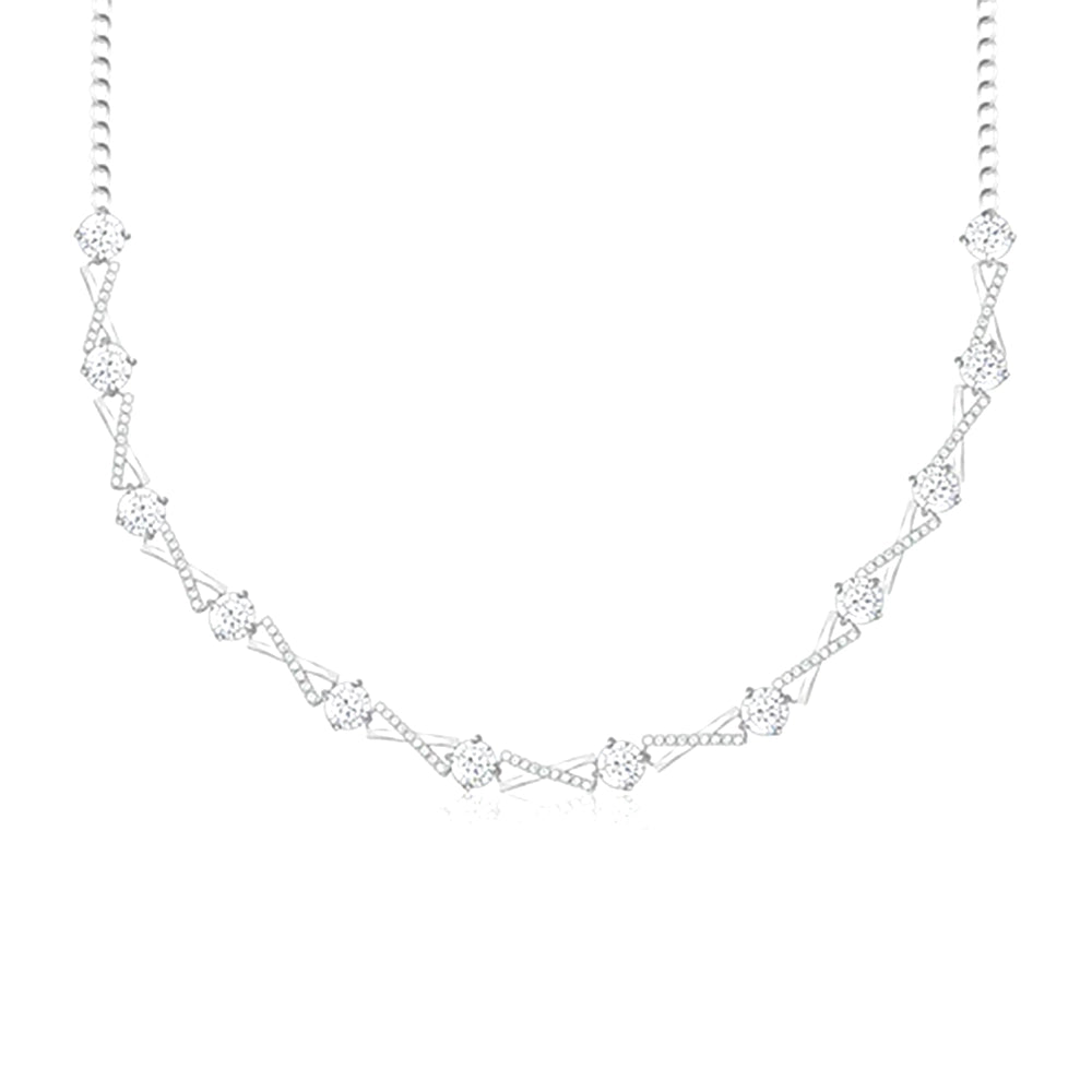 Silver Zircon Excess Necklace