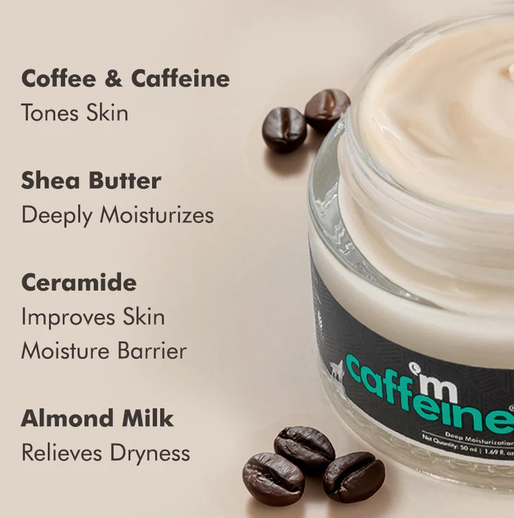 Latte Coffee Face Moisturizer with Shea Butter, Ceramide, Almond Milk - 50ml