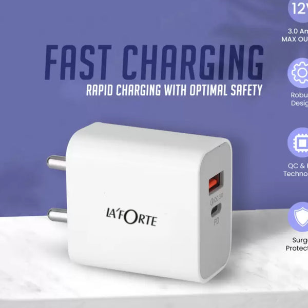 USB Wall Fast Charging Power Adaptor With Micro Usb Cable (White)